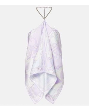 PUCCI Top Orchidee Aus Seiden-Twill - Weiß