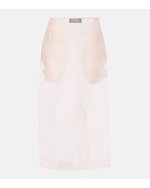 Simone Rocha Silk Organza Pencil Skirt - White