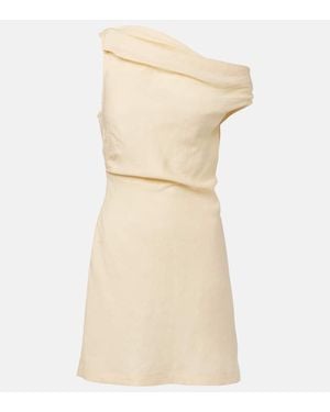 Faithfull the Brand Asymmetric Linen Minidress - Natural
