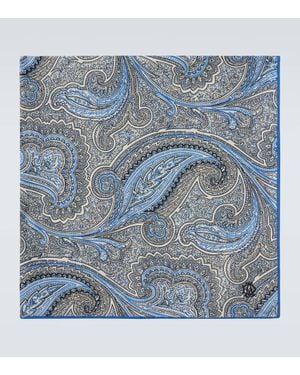 dunhill Panuelo De Bolsillo En Seda Con Paisley - Azul