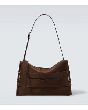 JW Anderson Loafer Suede Shoulder Bag - Brown