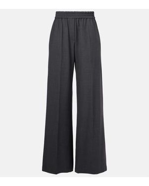 Brunello Cucinelli Wide-Leg Jeans Aus Einem Wollgemisch - Blau