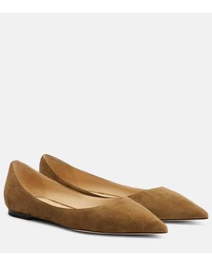 Jimmy Choo Ballerines Love En Daim - Marron