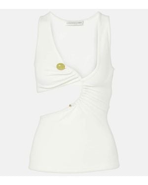 Christopher Esber Arc Stone Ribbed-Knit Tank Top - White