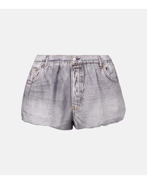 Acne Studios Trompe L'Oil Cotton Shorts - Grey