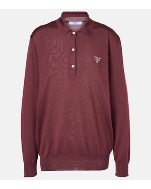 Prada Polohemd Aus Seide - Rot