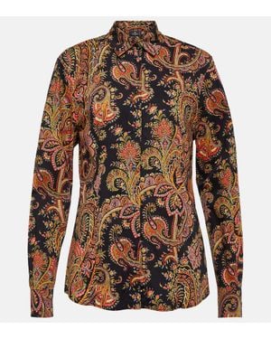 Etro Paisley Cotton-Blend Shirt - Brown