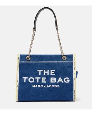 Marc Jacobs Tote The Denim Chain Medium - Blau