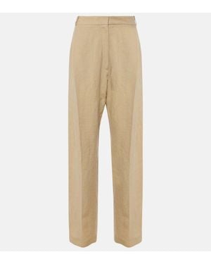 TOVE Gabrielle High-Rise Linen Wide-Leg Pants - Natural
