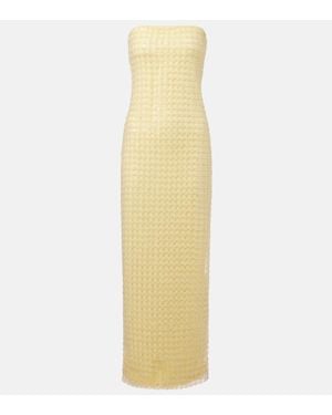 ROTATE BIRGER CHRISTENSEN Vestido De Fiesta Sin Tirantes Adornado - Amarillo