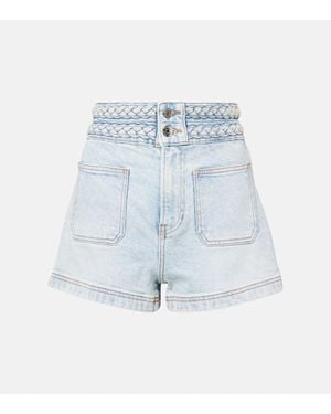 Veronica Beard Shorts Elijah De Denim De Tiro Alto - Azul