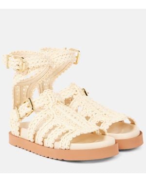 Zimmermann Sandalias Gladiador Goldie De Rafia - Neutro