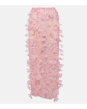 SUSAN FANG Gonna Midi Con Stampa Floreale - Rosa