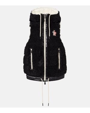 Moncler Veste Doudoune Sans Manches A Capuche - Noir