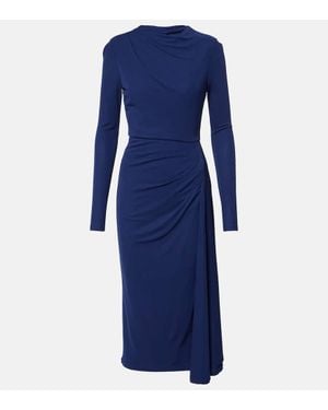 Erdem Draped Jersey Crepe Midi Dress - Blue