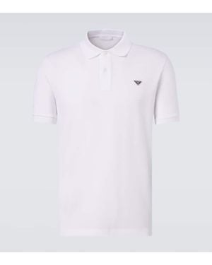 Prada Logo Cotton Polo Shirt - White