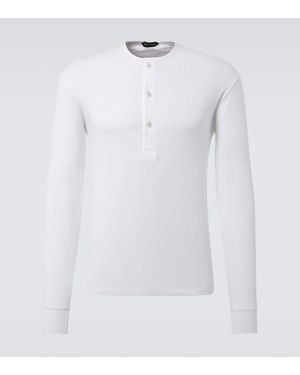 Tom Ford Henley-Top Aus Einem Baumwollgemisch - Weiß