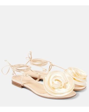 Magda Butrym Floral Leather Sandals - Natural