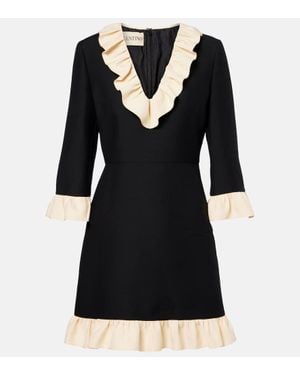 Valentino Crepe Couture Ruffled Minidress - Black