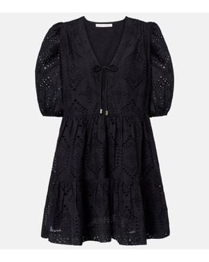 Heidi Klein Robe Saint-Tropez A Broderies Anglaises - Noir