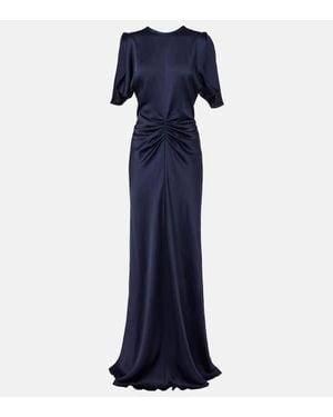 Victoria Beckham Robe Aus Satin - Blau