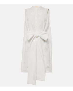 Erdem Embroidered Cotton-Blend Minidress - White
