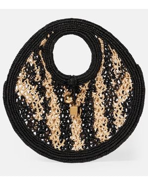Jacquemus Sac Spiaggia Small En Raphia - Noir