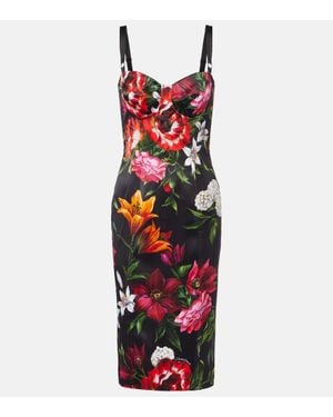 Dolce & Gabbana Midikleid Aus Satin - Rot