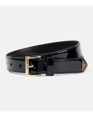 Prada Guertel Aus Lackleder - Schwarz