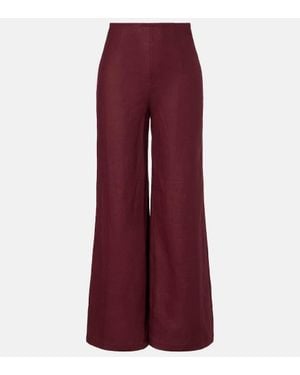 Faithfull the Brand Syna Linen Wide-Leg Pants - Red