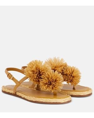 Ulla Johnson Applique Leather Espadrille Sandals - Metallic