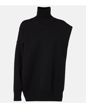 Alaïa Sided Virgin Wool Jumper - Black