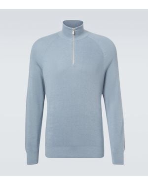 Brunello Cucinelli Pullover Aus Rippstrick - Blau