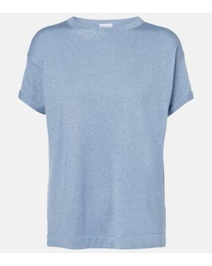 Brunello Cucinelli Top Aus Einem Kaschmirgemisch - Blau