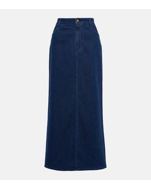 TOVE Falda Midi Sera De Denim - Azul