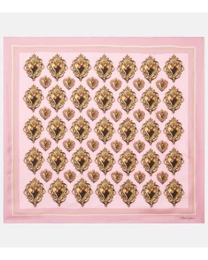 Dolce & Gabbana Printed Silk Scarf - Pink