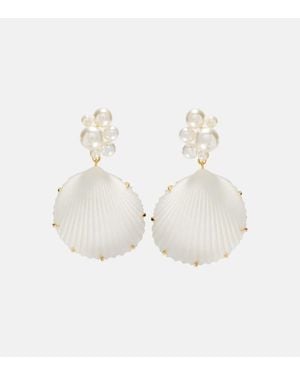 Jennifer Behr Pendientes Sela Con Perlas Sinteticas - Blanco