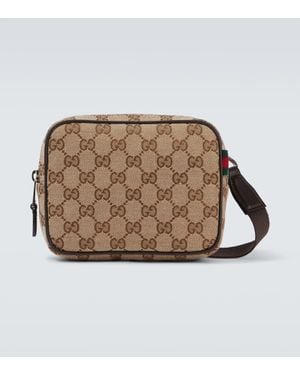 Gucci Crossbody Bag Gg Mini Aus Canvas - Braun