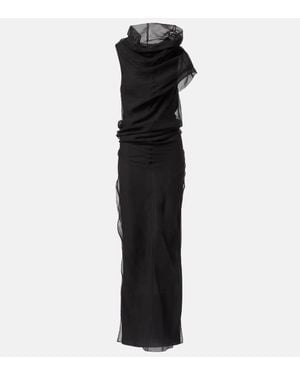 KHAITE Jeanty Tulle Maxi Dress - Black