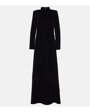 Oscar de la Renta Robe Aus Samt - Schwarz