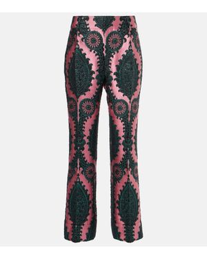 La DoubleJ Schmale Hose Hendrix aus Jacquard - Blau
