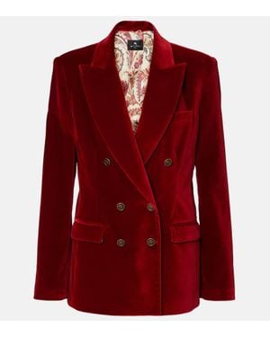 Etro Double-Breasted Jacket With Peak Revers - Red