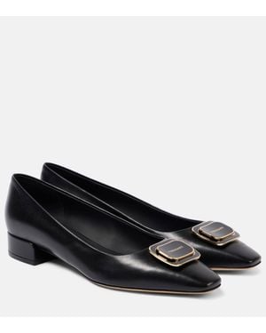 Ferragamo Venera 20 Leather Ballet Flats - Black