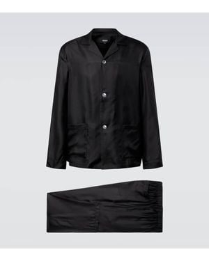 ZEGNA Pyjama Aus Seide - Schwarz