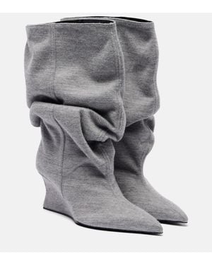 Balmain Botines Drapeados - Gris
