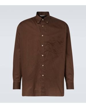 AURALEE Oversized Cotton Shirt - Brown