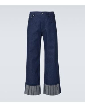 Jacquemus La Casa Striped Wide-Leg Jeans - Blue