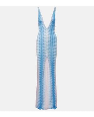Missoni Zigzag Ombre Lame Maxi Dress - Blue