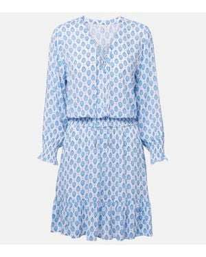 Heidi Klein Vestido Corto La Croisette Fruncido - Azul