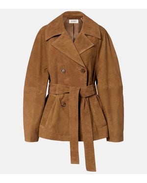Rohe Jacke Aus Veloursleder - Braun